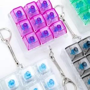 ( )프리미엄 투명 클리커 딸깍이 키보드 장난감 피젯토이 키링