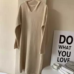 여성 루즈핏 후드 롱니트 원피스 니트롱티 후디원피스 (KYR-WDDC895)