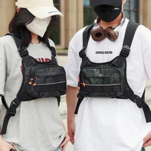 캠핑용 앞치마 캔버스남녀 공용 전면 가슴 캠핑 조끼 백팩 러닝 스포츠 야외 사이클링 낚시 여행 리그
