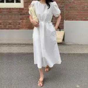 3컬러 볼륨 포프소매 여름 데이트룩 반팔 롱원피스