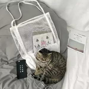 [룽스]여름 네트백 캐주얼백 휴양지 가방 1P