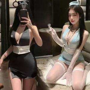 홀터엔젤간호사 코레 섹시 망사 란제리 성인용