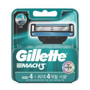 [질레트] 마하3 면도날 4입