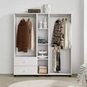 동서가구 밀면 밀리는 오픈형 서랍 행거 옷장 고정형 바퀴 이동형 드레스룸 선택 DF918156 모음