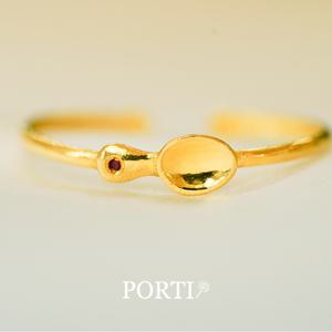 [뽀르띠] 순금 탄생석 금수저 돌팔찌 아기 백일팔찌 7.5g