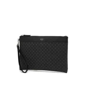 [롯데백화점]닥스 액세서리 [LOUIS BRIDGE]블랙 가죽 DD로고 패턴 미디움 클러치백 DBBA3E467