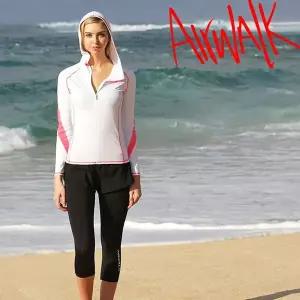 [NS홈쇼핑]에어워크서프 여성래쉬가드세트 집업+반바지레깅스 YAWe5214_WH+YAWe4110_BK..