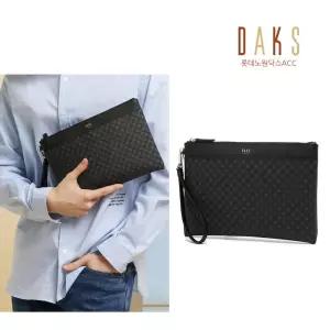 [롯데백화점]닥스 액세서리 [인기상품] DBBA3F467BK 블랙 가죽 DD로고 패턴 미디움 클러치백