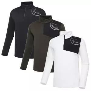 [와이드앵글](광주신세계)(WMW23213) 남성 CO 우븐패치 하프집업 미드 레이어