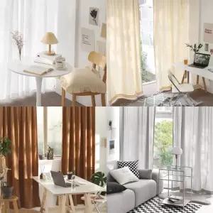 [텐바이텐]감성 파스텔 솔리드 면 커튼 거실 안방 방한 방풍 커튼