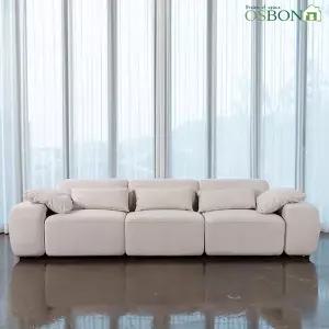 [무료배송+스툴증정] 오스본가구 레벨 아쿠아 4인용 조야 패브릭 모듈 소파