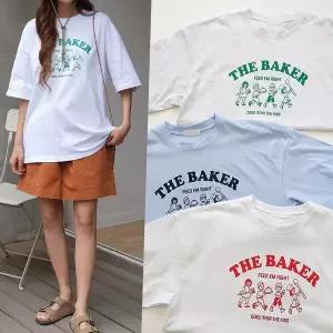 [하프클럽/]야미 나염 라운드 반팔티