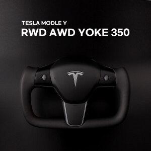 티파츠 기가상하이 모델Y rwd awd 요크핸들 350mm 나파가죽 리얼카본