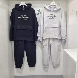 [행텐주니어]기모 후드 티 카고 조거 바지 세트14490-131-854-12