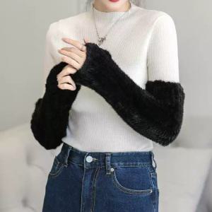 밍크 팔토시 장갑 겨울 블랙 모피 커프스 여성 소매 리얼퍼 암워머