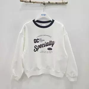 [에꼴리에][시흥모다] 에꼴리에 주니어  틴톡  크랙 레터링 립 배색 맨투맨 2