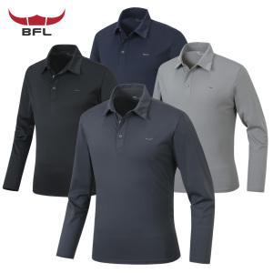 2025 봄/여름 버팔로 남자 아이스 쿨링 스판 카라넥 카라티 아웃도어 집업티 긴팔 티셔츠 BFL