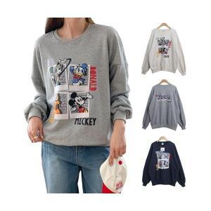 25SS 디즈니정품 디즈니 카툰 사진 앞뒤 프린트 라운드넥 쭈리 박스 맨투맨