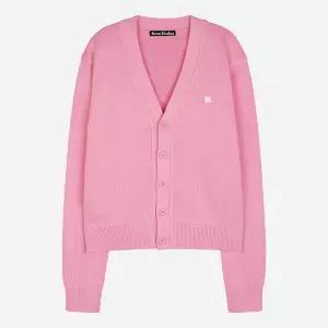 [아크네스튜디오][아크네]5S C60104 DRM 페이스 로고 브이넥 가디건 카메오 핑크