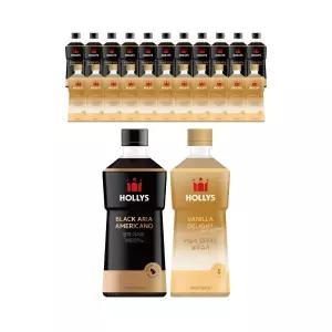할리스 블랙아리아 아메리카노 550ml, 6입, 2개+바닐라딜라이트 로우슈거 450ml, 6입, 2개 (총 24개)