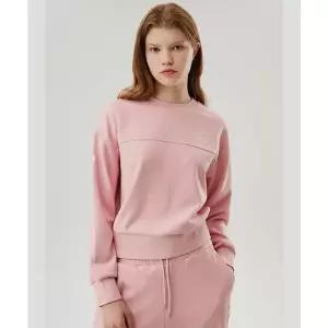 [르꼬끄](강남점)[이월][60% OFF] 여성 더블텐션 루즈핏 크롭 맨투맨 PNK / QP322OFS71