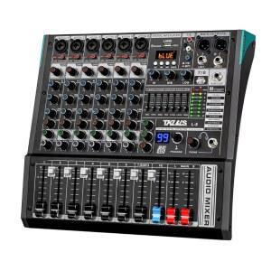 오디오 믹서, 99비트 DSP가 장착된 TKLLS 프로페셔널 8채널 DJ 믹서 보드, 사운드 보드 믹싱 콘솔 7밴드 EQ 출력, USB 오디오 인터페이스, 노래방 스튜디오 스트리밍용 블루투스 48V 팬텀 파워