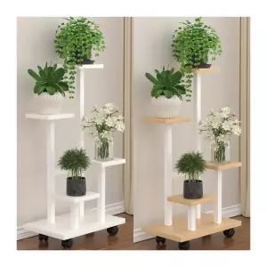 이동식 4단 화분받침대 화분진열대 베란다 바퀴달린 진열대
