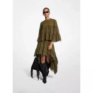 [마이클코어스][정가 340000원] 하이로우 티어 맥시 스커트 MF570JMKAK323