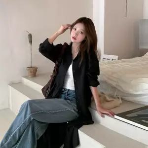 여성 무지컬러 핀턱 플레어 단추 롱 원피스