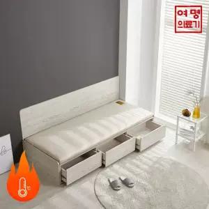 웰빙플러스 온열 건강수납침대 내추럴 미니싱글+사이드패널(서랍형)