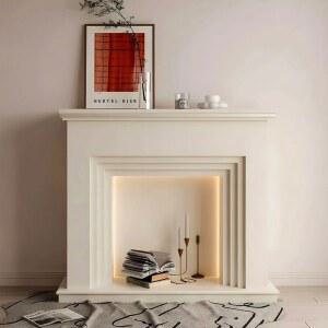 벽난로 콘솔 조명 테이블 벽난로콘솔 장 현관 화이트