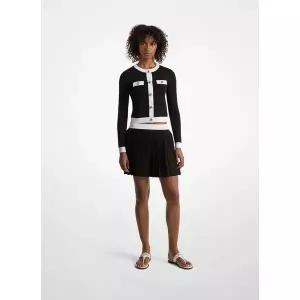 [마이클코어스][정가 340000원] 플리츠 스트레치 니트 스커트 JS570HU5ZV1