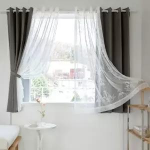 [텐바이텐]트윈어슈어100프로암막+피핀레이스 화이트샹들리에 창문커튼4장