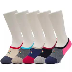 [아놀드파마]아놀드파마 5켤레 미끄럼방지 벗겨짐최소화 여성용 삼색 면덧신 SL002