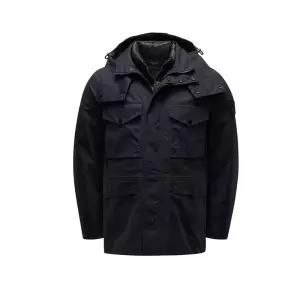 [STONE ISLAND] 14주년 고스트피스 와펜 O-VENTILE 다운 자켓 블랙/다크네이비 7715437F1 V0029