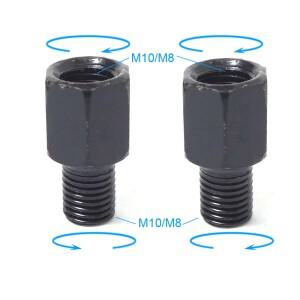 페어 블랙 오토바이 미러 어댑터 M10 10MM M8 8MM 백미러 변환 볼트 시계 방향 반시계 오른쪽 왼쪽 스레드