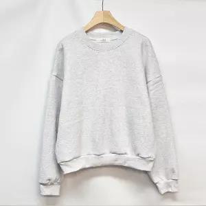 국산 여성 라운드넥 안감 양기모 맨투맨 티셔츠 LL-WSH-5088-백멜란지