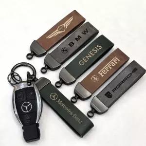 자동차 가죽 키링 이니셜 각인 키홀더 네임텍 선물용 주문 제작 마크앤키