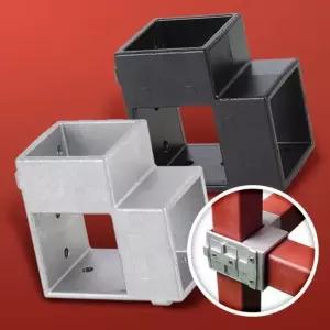 각파이프 소켓 50 사각파이프 조인트 연결 4P 조립식고정 파이프diy 부품부속품 다용도부속