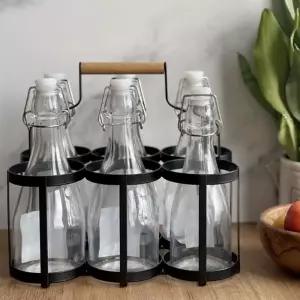 병캐리어 커피 음료수 와인 캔 철 트레이 6구 피크닉 거치대 음료수캐리어 병 폴딩 물