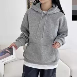 무지 남여공용 루즈핏 남녀공용 후드 긴팔 커플티 티 (WFJ4XIT)