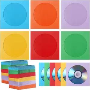Faccito 240개 종이 CD 슬리브 컬러 벌크 4.92 x 인치 DVD Vcd 봉투 디스크 케이스 멀티플 컬러용 영화