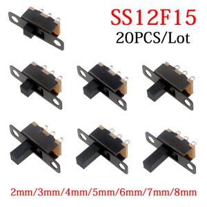 20 50V 3A 전원 슬라이드 SPDT 블랙 6MM 핸들 전자 스위치 스위치 G6 프로젝트에 토글 1P2T DIY 미니 SS12F15