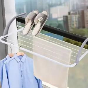 베란다건조대 창틀 난간 공간차지없는 강한하중 테라스건조대 소 (WFJ73X1)