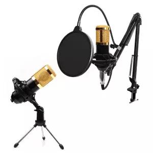 3.5mm 콘덴서 마이크 XLR 2m 책상 거치대 삼각대 스탠드 팝필터 쇼크마운트 디스코드 게이밍 컴퓨터 노트북