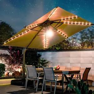 대형파라솔 태양열 매점 그늘막 조명 폴딩 LED 램프