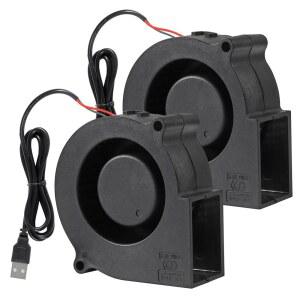 [미국배송] 75X30MM 송풍기 냉각 팬 터빈 원심 5V 브러시리스 USB 슬리브 베어링/듀얼 볼 베어링 2핀 컴퓨터 멀티 사용(2PCS)