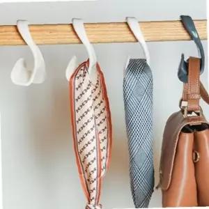 핸드백 넥타이 가방 모자 스카프 소품 정리 걸이 후크 화이트