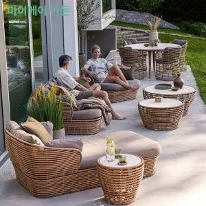 라탄 야외 6인 소파 리조트