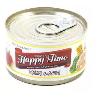 해피타임 강아지캔 닭고기+소고기 (1box/100gx12개) 캔 통조림 파우치